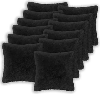 vidaXL Funda De Almohada 12 Pcs Heerlen Negro 45 X 45 Cm Fleece Pv Vidaxl