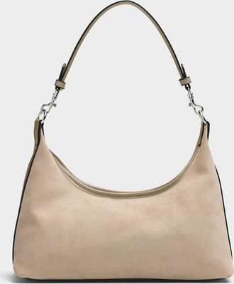 Simons Womens Velvety faux-suede shoulder bag