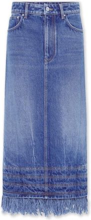 Paco Rabanne Gonna Midi in Denim con Frange - - Skirts - Donna - Blu - M