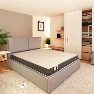 Baldiflex Baldiflex - Materasso Alto 20 Cm Ortopedico Medio Rigido 100% Made In Italy Power - Piazza E Mezzo 120x190 Cm