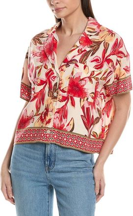 Ellen Tracy Linen-Blend Camp Shirt