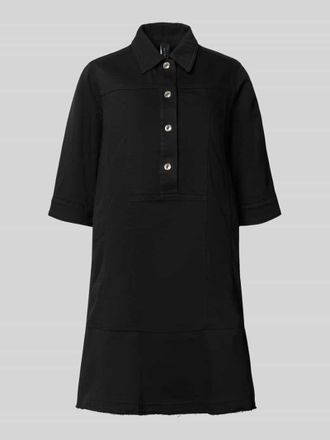 Marc Cain Knielanges Hemdblusenkleid mit Knopfleiste und 1/2-Arm in Black, Gr&ouml;&szlig;e 34