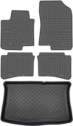 OEM Hyundai I20 Ii Gb Hatchback De 12/2014 A 07/2020. Juego: Alfombrillas De Goma Para Coche + Alfombrilla Para Maletero