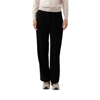 PESERICO Broeken, Dames, Zwart, S, Polyester, Klassieke Straight Leg Broek