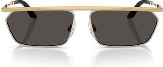 Dolce & Gabbana 60mm Rectangular Sunglasses in Gold/Silver /Dark Grey at Nordstrom