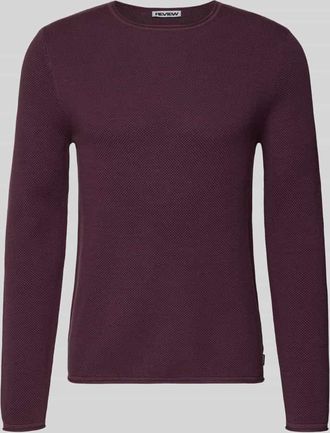 Review Basic Strickpullover mit Rundhalsausschnitt und Rollkanten in Lila, Größe XXL