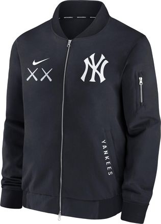 Nike New York Yankees Dugout Nike Mens x KAWS MLB Full-Zip Bomber Jacket in Blue | 02F309GMKA2-MUG