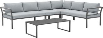Manhattan Comfort Sunnyside Modern Corner Patio Conversation Set With Table