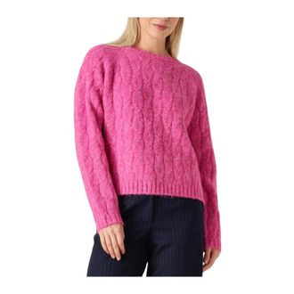 Ydence Gebreide Trui Fiene - Dames - Ronde hals truien - Roze - XS - Nylon - Truien & Vesten