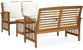 vidaXL Muebles De Jard&iacute;n 3 Piezas Con Cojines Madera Maciza De Acacia Vidaxl