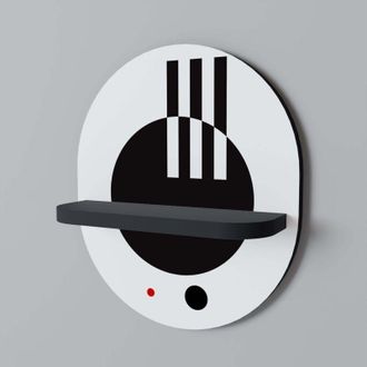 OEM Combinaci&oacute;n Blanco Y Negro Estante Ovalado Negro