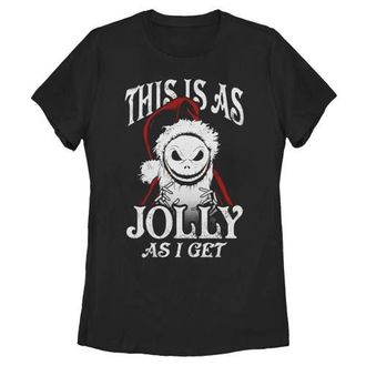 The Nightmare Before Christmas Womens The Nightmare Before Christmas Jolly Santa Jack Portrait Smile Graphic T-Shirt in Black at Nordstrom, Size Xx-Large