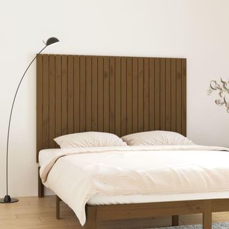 vidaXL Cabecero Cama Pared Madera Maciza Pino Marr&oacute;n Miel 166x3x110 Cm Vidaxl
