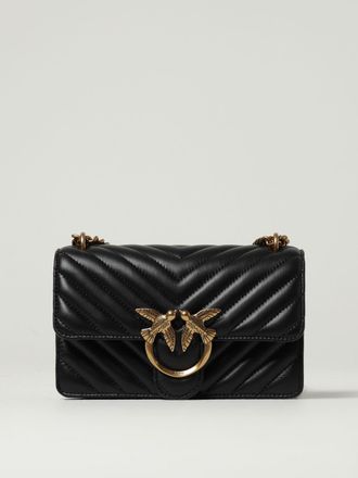 Pinko Mini Love Bag One in Quilted Chevron Nappa Leather with Love Birds Logo