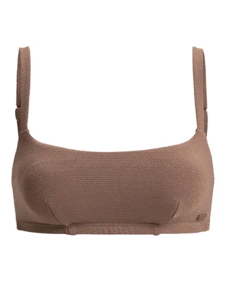 Roxy Triangel-Bikini-Top ROXY Lasca, Damen, Gr. XXL, Cup B, grau (deep taupe), Obermaterial: 78% Nylon, 9% Nylon, 7, 00% Metall, 6, 00% Elasthan;, Bikini-O