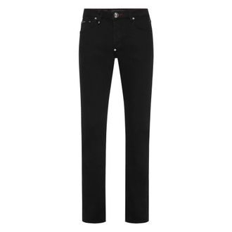 Philipp Plein Jeans, Heren, Zwart, W30, Denim, Denim Broek Super Straight Cut Skulls