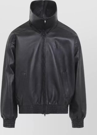 Balenciaga lamb leather high-neck jacket