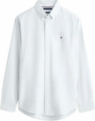 Tommy Hilfiger Heritage Oxford overhemd met streepdessin - Heren - Overhemden - Wit - Maat: M Katoen