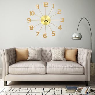vidaXL Reloj De Pared De Metal Dorado 50 Cm Vidaxl