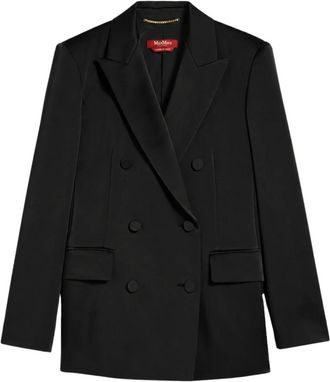 Max Mara Jassen, Dames, Zwart, S, Satijn, Teiera Blazer