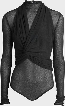 Ferragamo High-Neck Sweater Bodysuit
