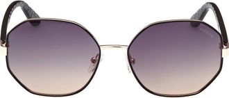 Guess Geometric Sunglasses in Black/Other /Gradient Smoke at Nordstrom Rack