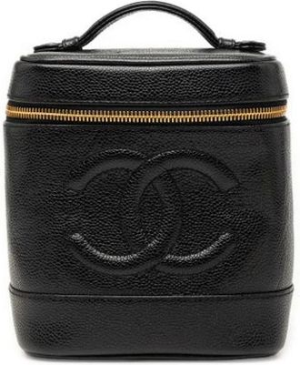 Chanel Pre-owned Vanity Bag - Dames - Vintage Handtas - Zwart - ONE Size - Leer - Vintage