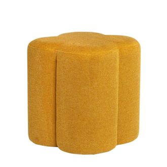 Koketto Home Puff con forma de flor de tejido mostaza