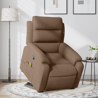 vidaXL Vidaxl - Silla De Masaje Reclinable De Pie De Tela Marr&oacute;n