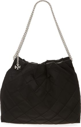 Tory Burch Fleming Quilted Nylon Hobo Bag in Black at Nordstrom