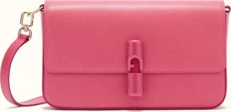 Furla Iride Crossbody S Velvet Pink Pink Textured Leather Woman