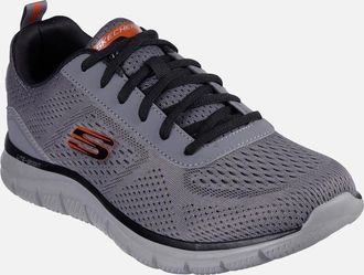 Skechers Mens Skechers Track Leshur Synthetic Mens Charcoal/Orange Trainers - Grey - Size: 12