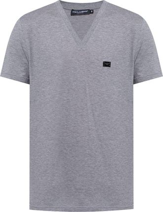 Dolce & Gabbana T-shirt con scollo a V - Grigio