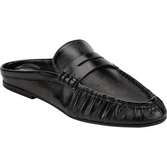 Marc Fisher Jaynie Almond Toe Loafer Mule in Black at Nordstrom, Size 8.5