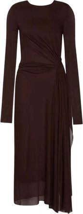 Max Mara Vestido de gasa de punto crep&eacute; de viscosa - Dresses - Mujer - Marr&oacute;n - XS