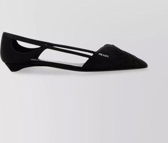 Prada satin ballerinas with pointed toe and cut-out design