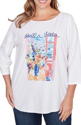 Ruby Rd. Cotton Jersey Graphic T-Shirt in White Multi at Nordstrom Rack, Size 1 X