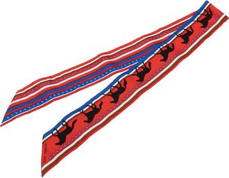 Hermès Foulard Twilly Sequences in seta XX secolo - Rosso