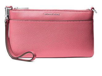 Michael Kors Jet Set Medium Top Zip Convertible Wristlet Wallet Womens Handbags Rosewood : MD, Leather