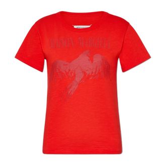 Maison Margiela T-Shirts, female, Red, Size: XS Printed T-Shirt