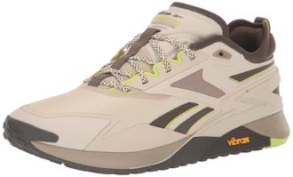 Reebok unisex-adult Nano X3 Adventure Sneaker, Stucco/Grout/Laser Lime, 13 UK Men / 14 UK Women