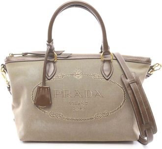 Prada Pre-owned Prada Canapa Logo Jacquard Tote Ladies 06ZZOZEIZGYEEPLN