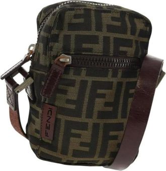 Fendi Pre-owned Cross Body Bags, female, Brown, Size: ONE SIZE Pre-owned Canvas Cross Body Bag