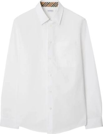 Burberry Knight Stamp Cotton Poplin Shirt, Size Small