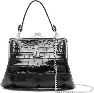 Vivienne Westwood Crocodile-Effect Granny Frame Purse With Chain Bags
