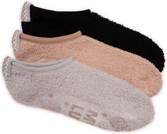 Muk Luks Ballerina Cozy Socks with Grippers, 3 Pair Pack in Neutrals at Nordstrom