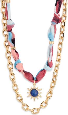 Leith 2-Pack Assorted Necklaces in Blue Multi- Gold at Nordstrom Rack