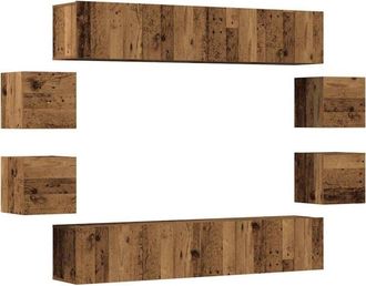 vidaXL Wall Mounted TV cabinets 8 pcs Old Wood Engineered Wood vidaXL
