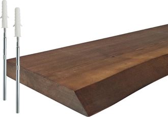 Relaxdays Relaxdays wall shelf, live edge, various sizes, rustic floating shelf, solid pine, choice of colours