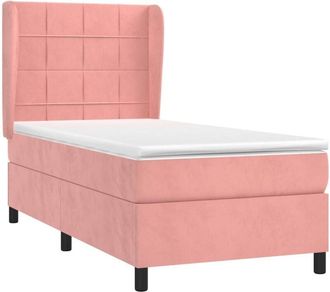 vidaXL Vidaxl - Cama Box Spring Con Colch&oacute;n Terciopelo Rosa 100x200 Cm